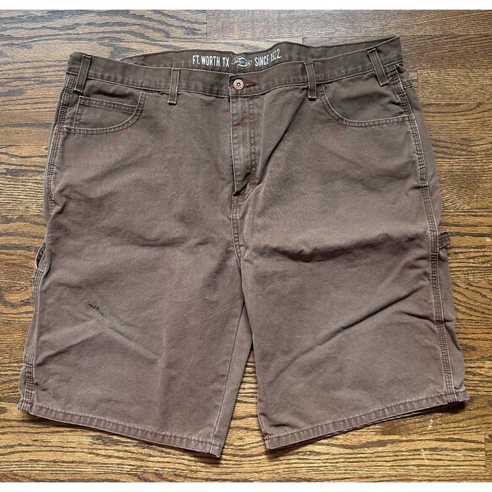 Dickies Carpenter Shorts Mens 44 Tall Relaxed Fit Brown Cotton